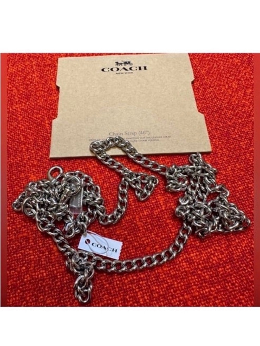 ❤️❤️❤️Coach silvertone crossbody chain strap 46"❤️❤️❤️